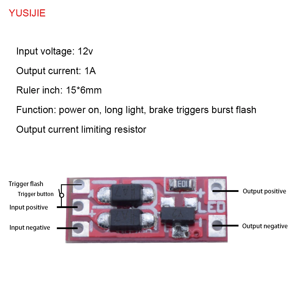 YUSIJIE-363 12v car motorcycle electric car LED modified mini brake trigger flash DIY modified eagle eye light flash controller