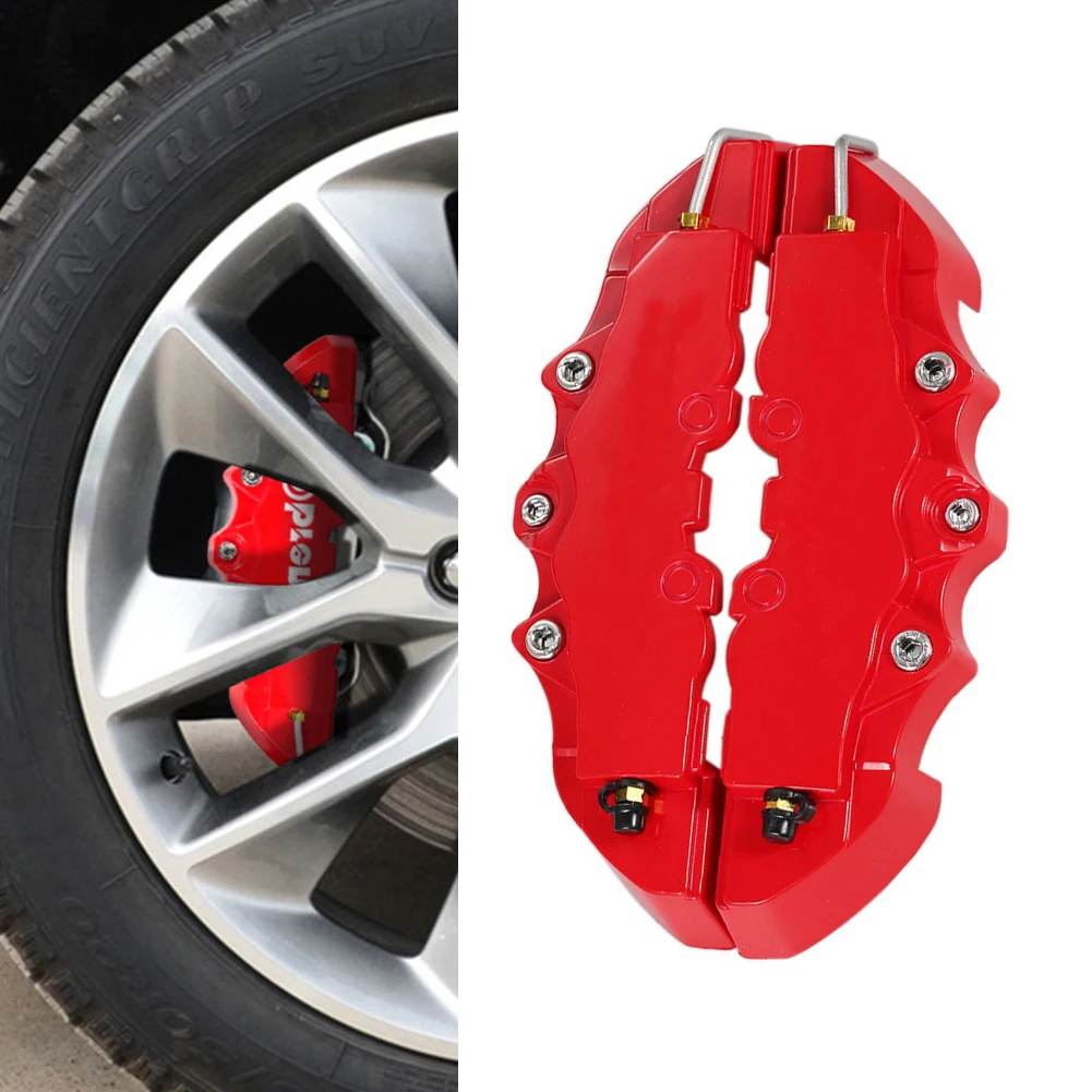 2PCS S/M/L 3D Style Car Disc Brake Caliper Cover Red Car Brake Pad Accessories for Front Rear Wheel Decor Auto Brake Disc Covers