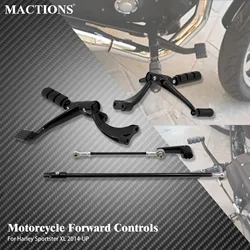 Sterowanie do przodu motocykla kompletny zestaw kołki dźwignie łączniki czarny/chrom dla Harley Sportster XL883 XL1200 Iron 48 72 1991-up