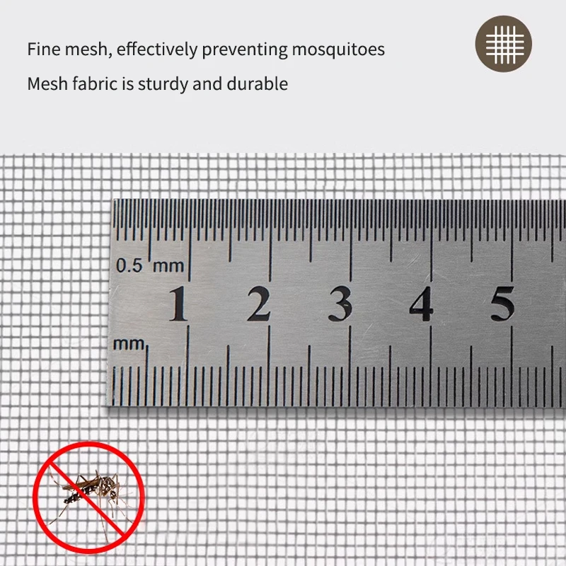 نافذة شاشة بسحاب بيضاء على شكل حرف U، شبكات ناموسية ذاتية اللصق وقابلة لإعادة الاستخدام للنوافذ، شاشات نافذة مضادة للبعوض، تول