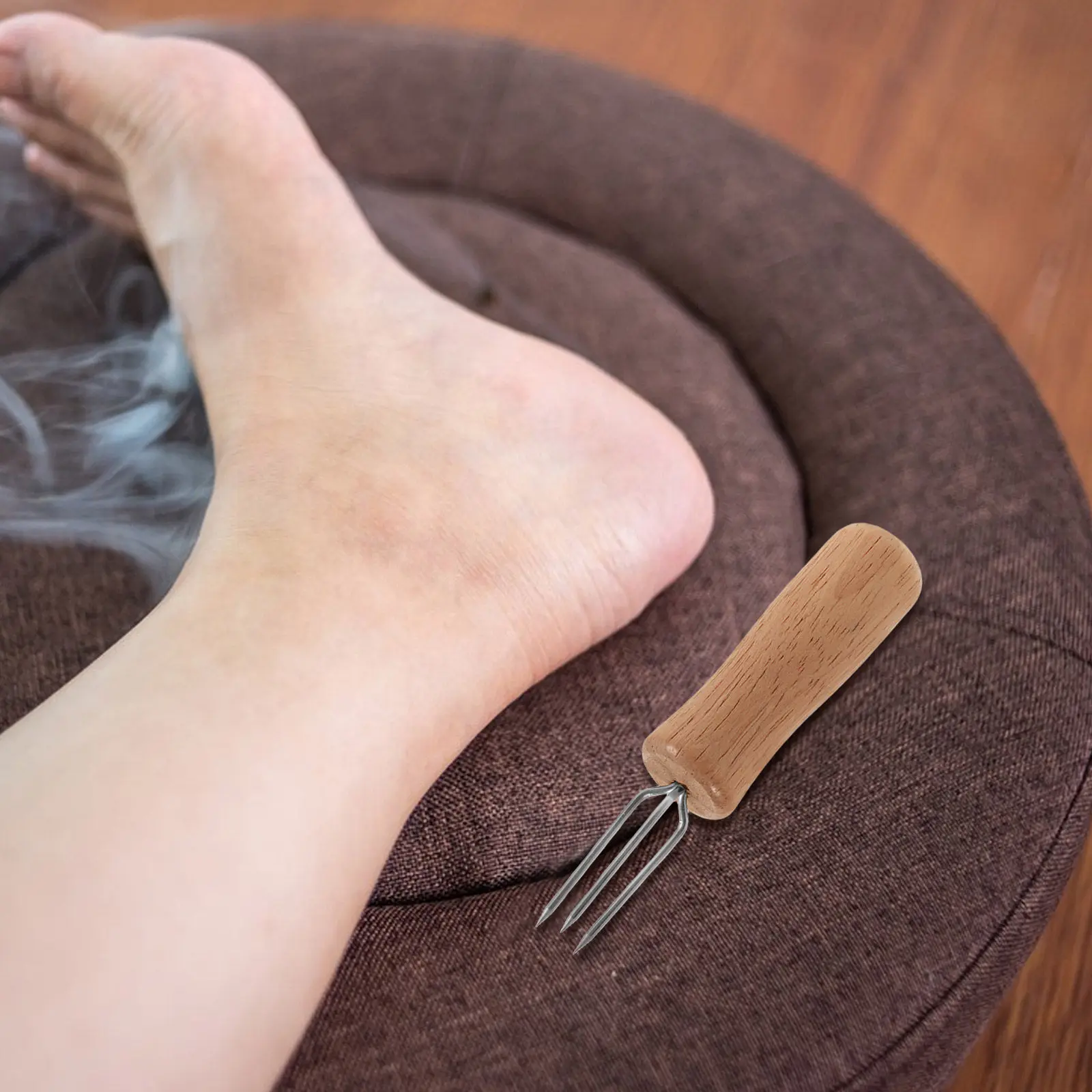 2Pcs Wood Handle Moxibustion Stick Holder Extender Burn Resistant Tool for Home Self Care Moxa Burner