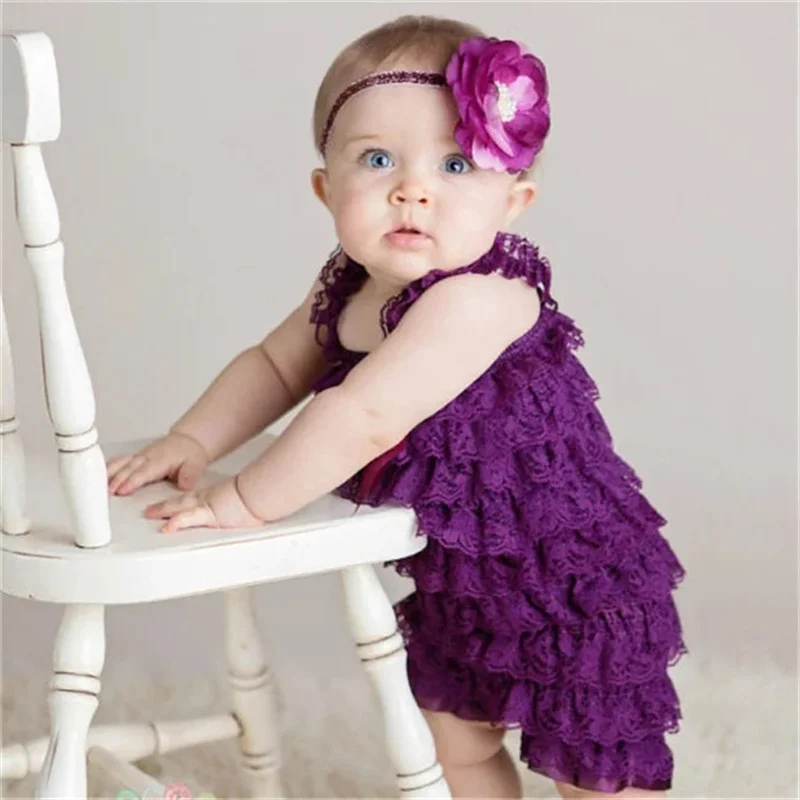 Cute Girls Clothing Baby Lace Rompers Toddler Infant Jumpsuits Ruffle Romper Baby Birthday Party Outfit