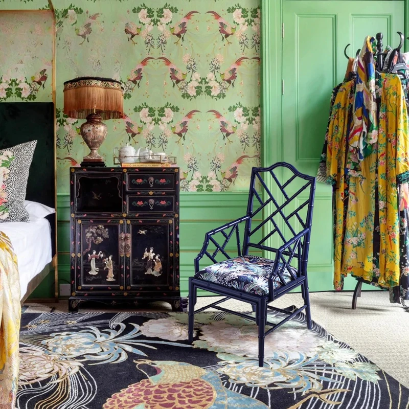 

Medieval French style Chinese style bamboo joint study classical leisure chair tea house hollowed out old dining chair high-end