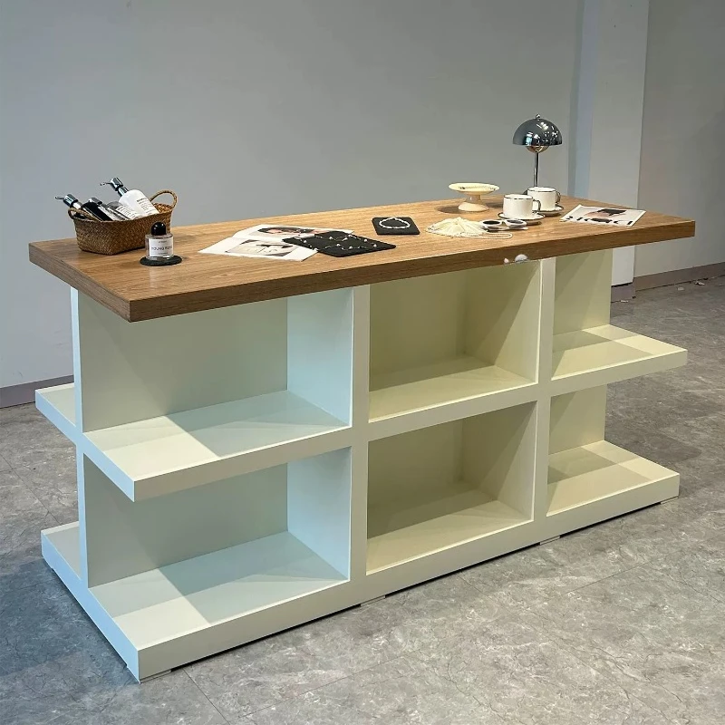 Modern simple clothing store Nakashimadai white locker display stand multi-layer storage work