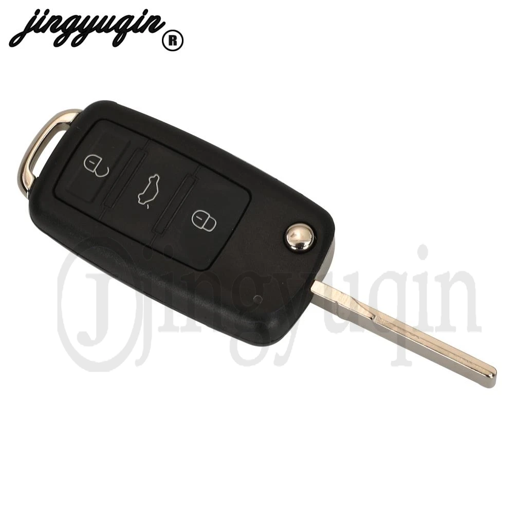 jingyuqin 3/4 Button For Volkswagen Touareg Phaeton 2002- Remote Car Key 433MHz KR55WK45021 315MHz KR55WK45022 ID46 PCF7946 Chip