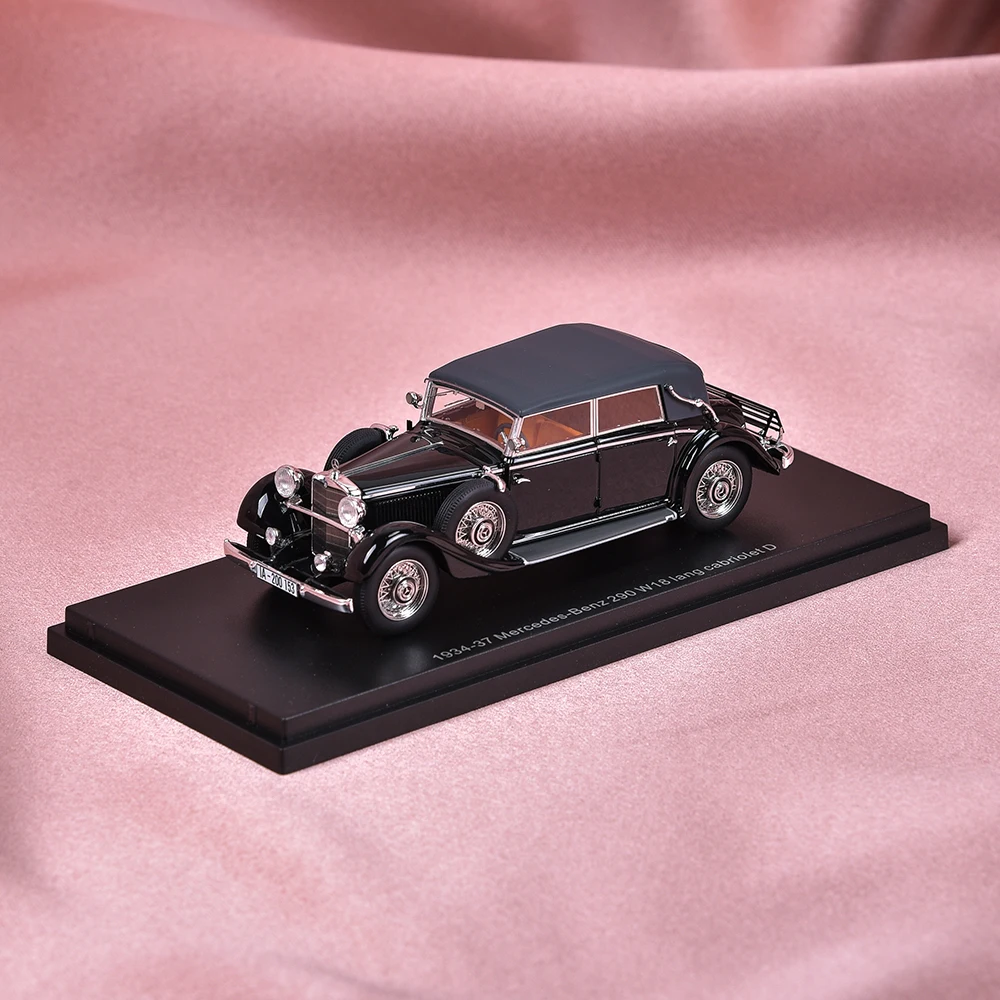 1/43 modelo de carro de resina benz 290 w18 lang cabriolet b/d 1933-34 versão refinada veículos de simulação de carro brinquedos de decoração colecionáveis