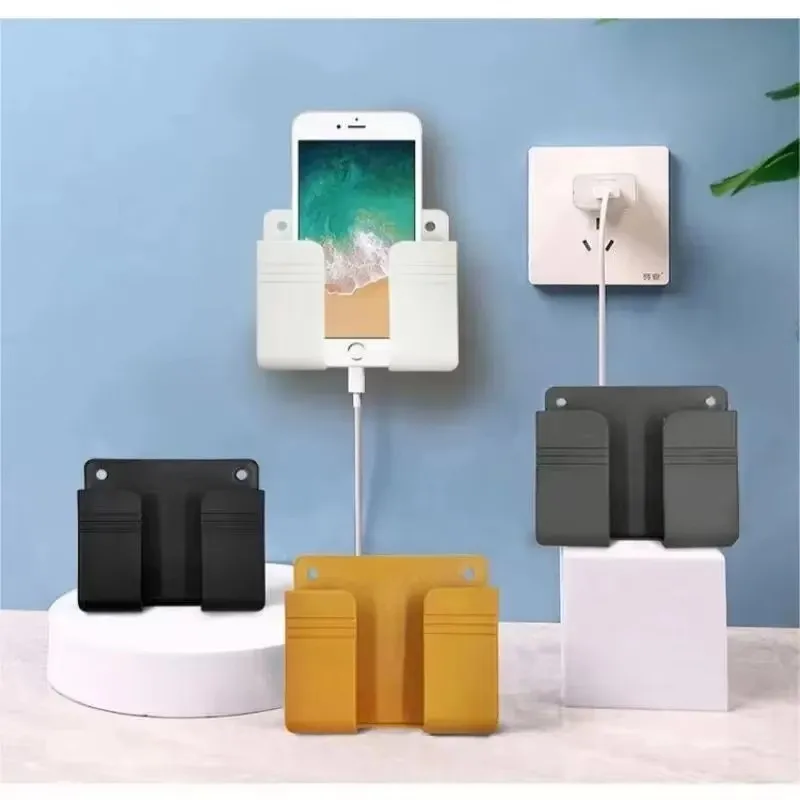 1/3/5Pcs Multifunction Punch Free Wall Mounted Storage Box Organizer TV Remote Control Mounted Mobile Phone Plug Charging Holder