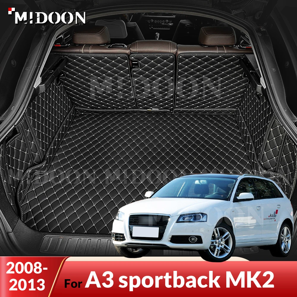 

MIDOON For Audi A3 sportback MK2 2008-2013 12 Auto Full Coverage Trunk Mat Car Protective Pad Cargo Liner Interior Accessories
