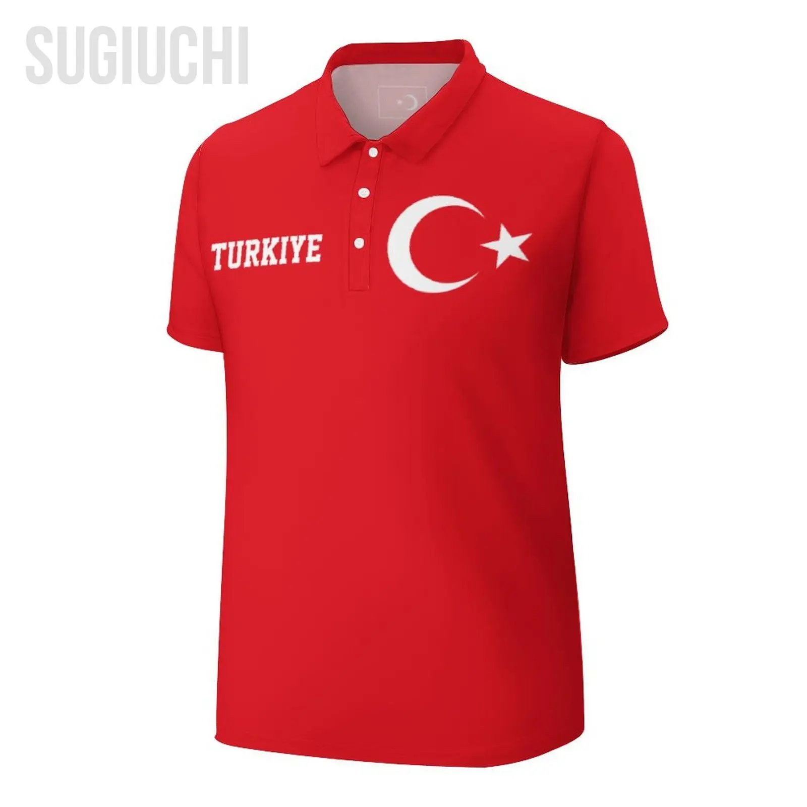 Unisex Polo Shirt Turkey Türkiye Flag 3D Print Man Polo Fashion Clothing Tracksuits Short Sleeves