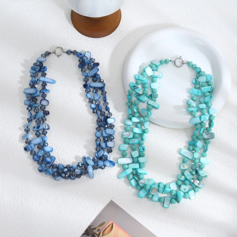 Bohemian Style New Item Multi-layer Layered Shell Bead American Necklace Women's Collarbone Chain Suitable for Multi Scene Use