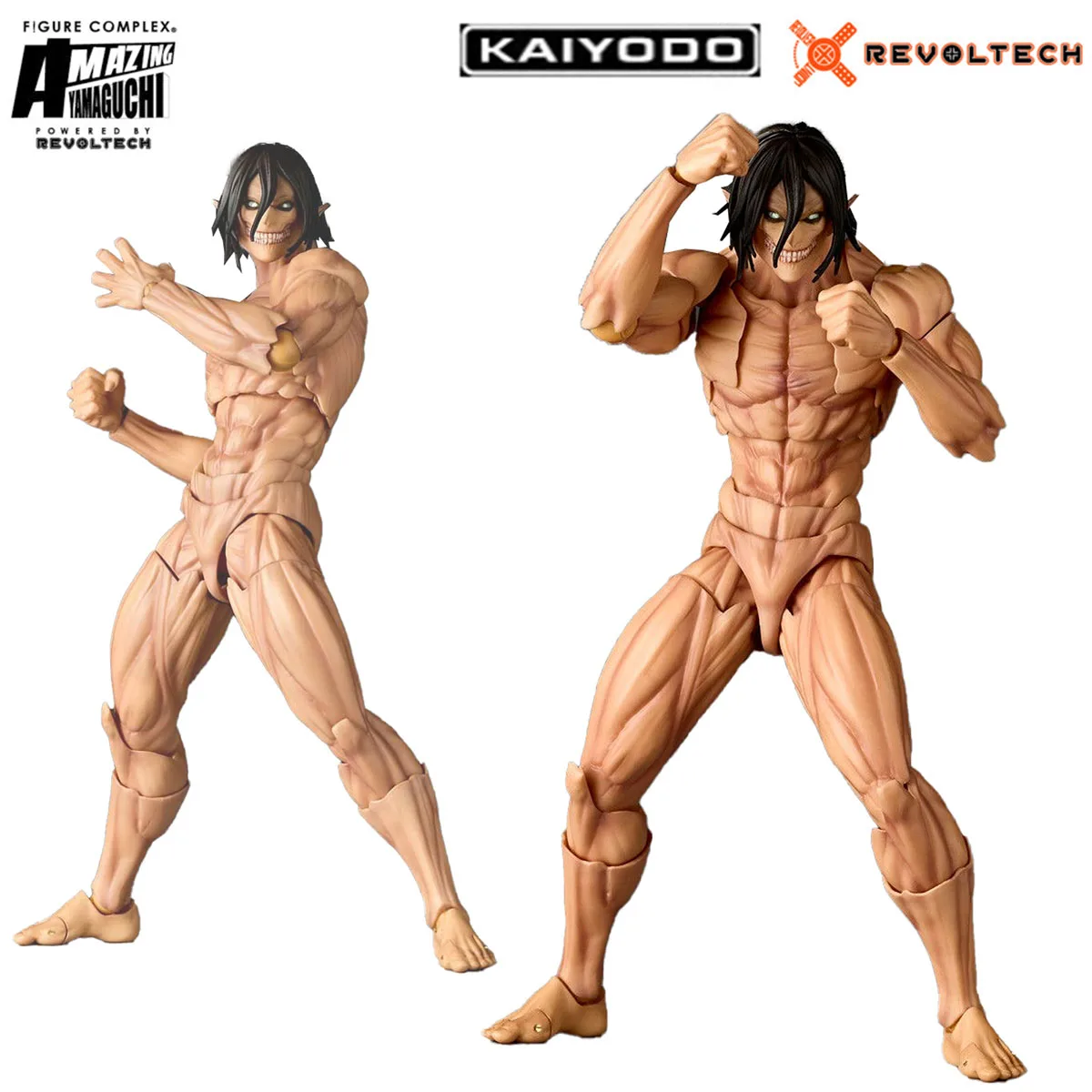 100% Original Kaiyodo Amazing Yamaguchi Revoltech (NR057) Shingeki No Kyojin Eren Yeager Action Figure Collection Series