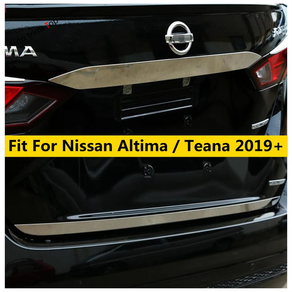 

Car Rear Trunk Tailgate Door Strip Cover Trim For Nissan Altima / Teana 2019 - 2022 Stainless Steel Exterior Accessories Parts
