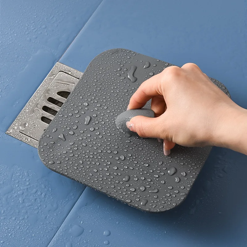 Silicone Floor Drain Stopper, Square Sewer Odor‑Proof Cover, Anti‑Insect Shower Drain Blocker, Multifunctional Bathroom Kitchen