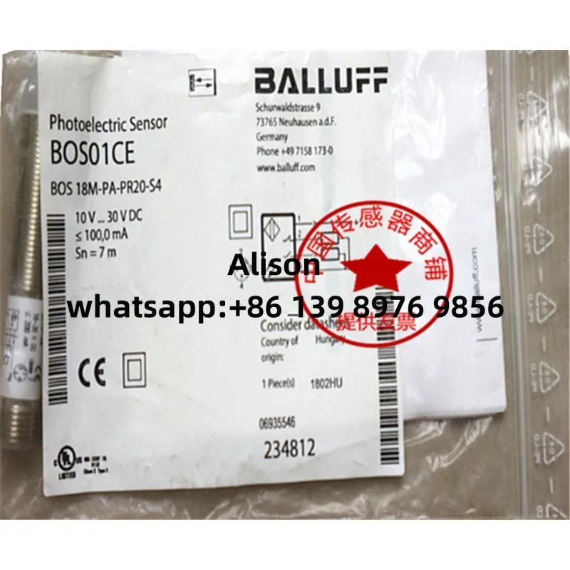 BALLUFF BOS01CE photoelectric sensor BOS 18M-PA-PR20-S4