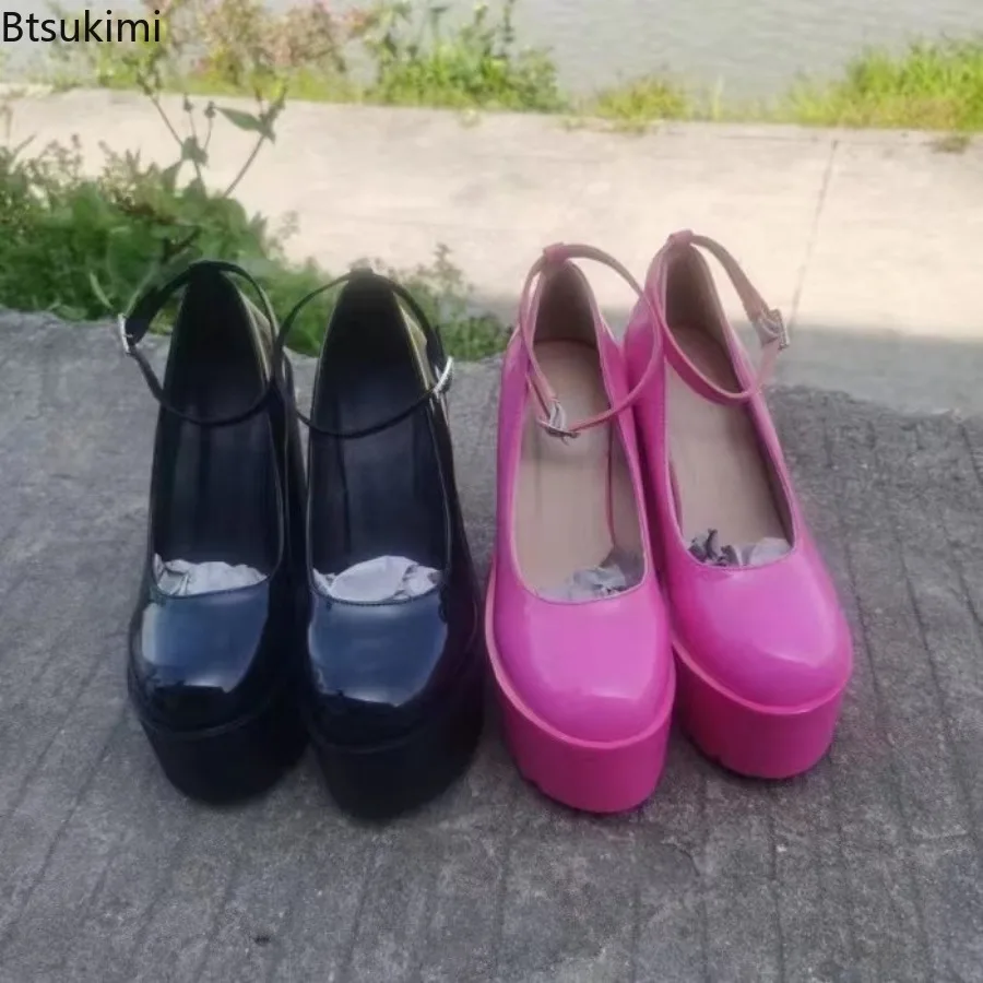 New Women's Pumps Mary Jane High Heels Platform Gothic Creepers Party Pink Sandals Vintage Girls High Heel Platform Lolita Shoes