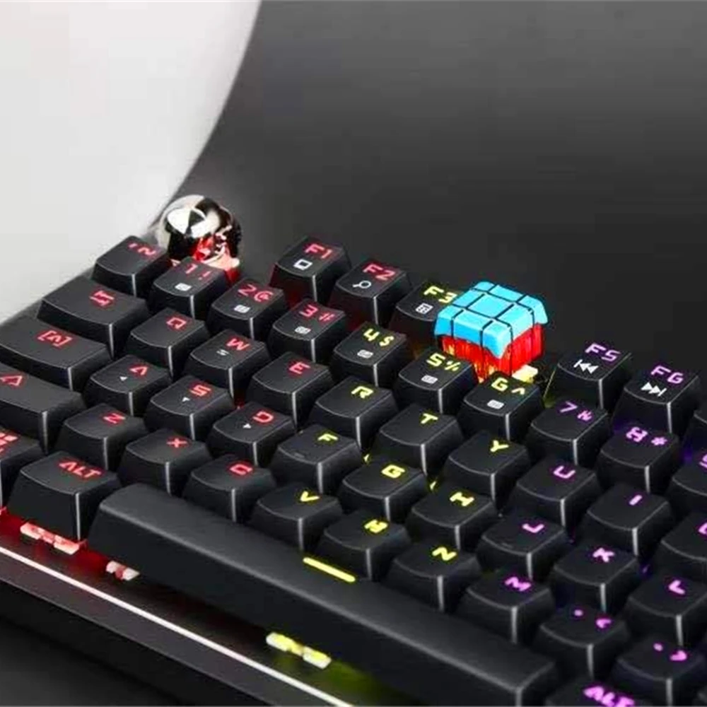 Hot-Selling PUBG Aluminum Alloy Keycap for MX Mechanical Keyboard, 3D Printed Airdrop, Helmet, Grenade & Stress Relief Design