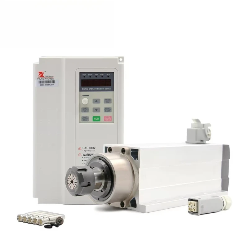 

3.5Kw ER25 air-cooled spindle motor 220v/380v, with flange, with Fuling 3.7kw inverter spindle motor