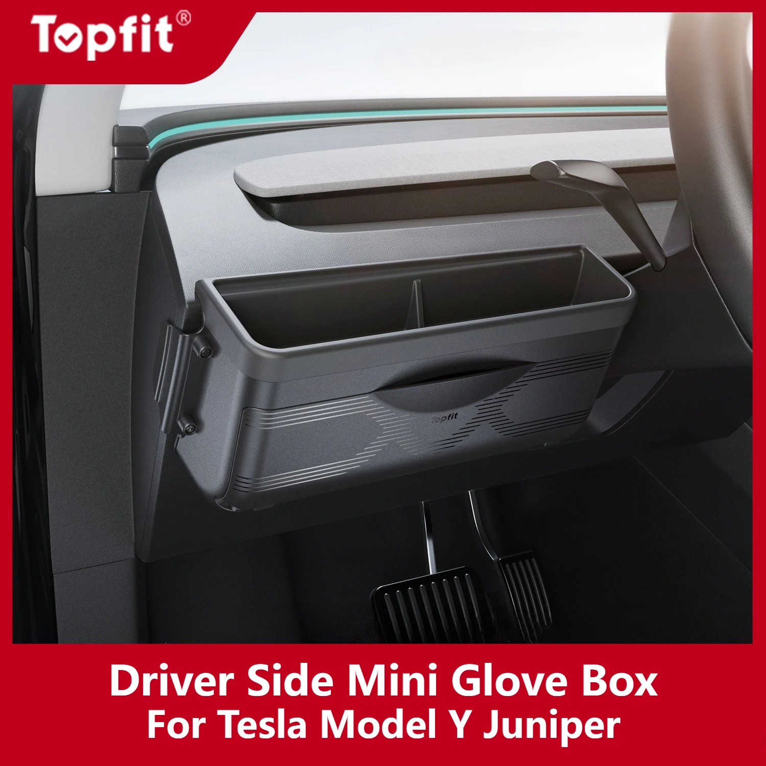 

Car Driver Side Mini Glove Box For Tesla Model Y Juniper,Snap-on Sunglasses Holder,Small Item Storage Organizer,Not For RHD