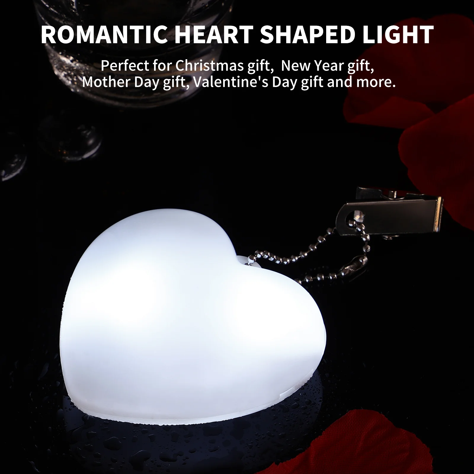 Lunettes en forme de cœur pour l'extérieur, lumière LED portable, sac à dos, sac à main de travail, capteur activé Miss
