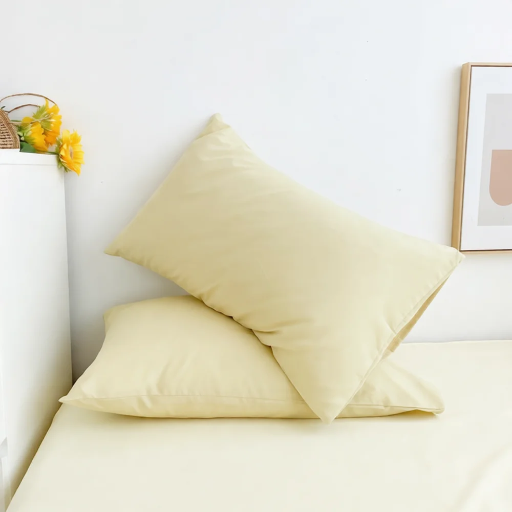 Modern Simple Pillowcase Brushed Fabric Solid Color Bedding Sham Soft Comfortable Breathable Pillow Cover Home Textile Decor