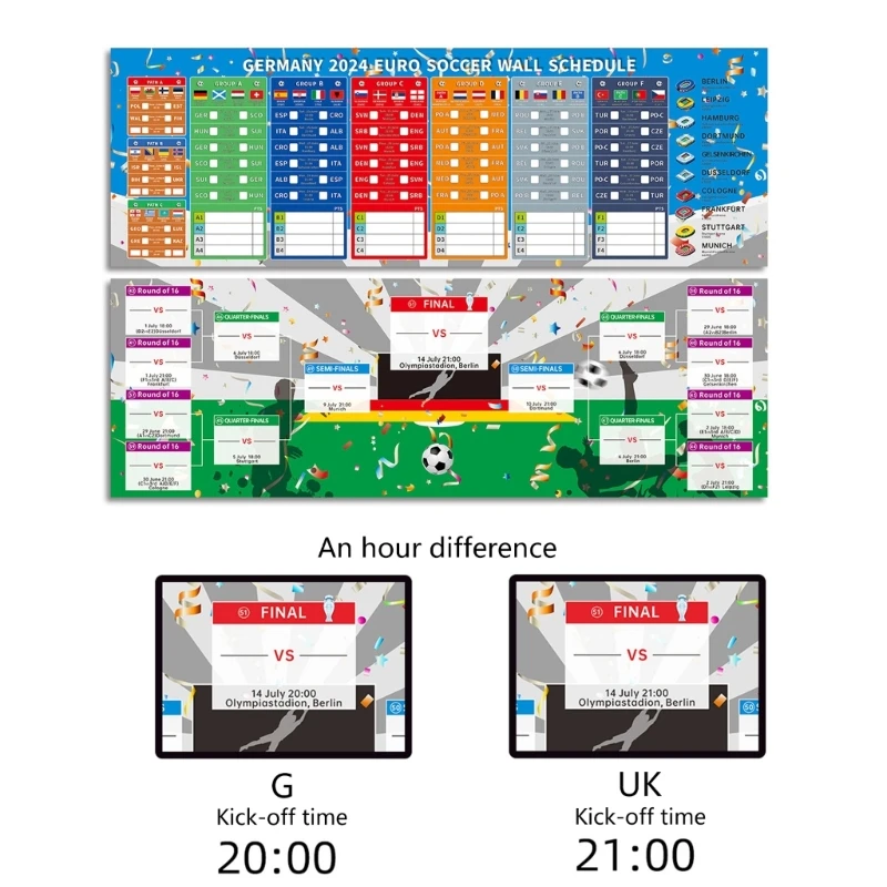 Football Tournament Wall Chart Calendar  2024 Wall Chart Schedule Poster