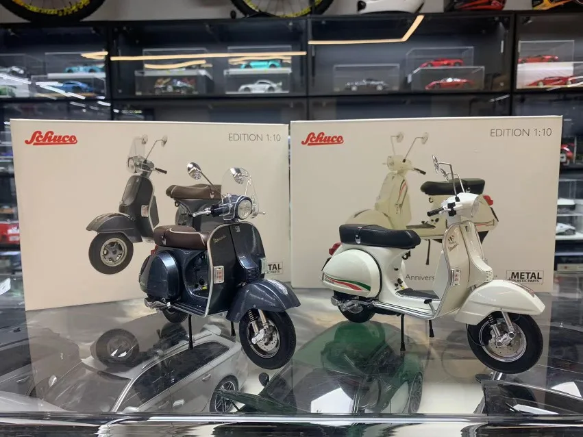 Schuco 1:10 For PX150 PX125 Roman Holiday Limited Edition Motorcycle Rubber Tire Alloy Static Model Toy Gift