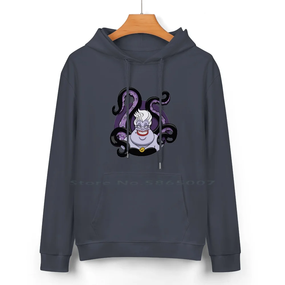 Ursula Pure Cotton Hoodie Sweater 24 Colors Villain Ursula Sea Witch Little Mermaid Purple Tentacle Mouth Under The Sea Flotsam