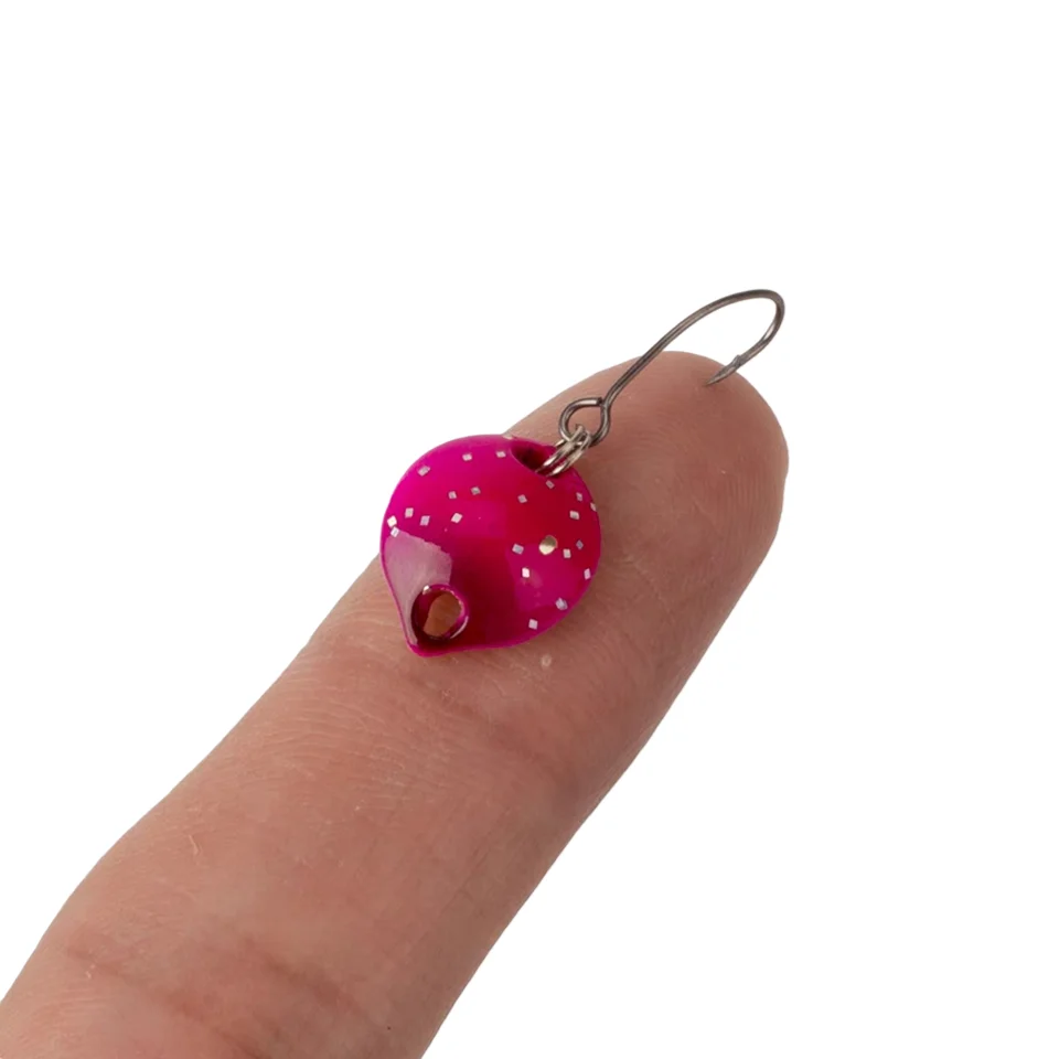 MUKUN 7 Teile/los Micro Forelle Löffel Angeln Locken 1,8g/14mm Harten Köder Künstliche Köder Kleine Harte pailletten Spinner Angelgerät – Detail 6