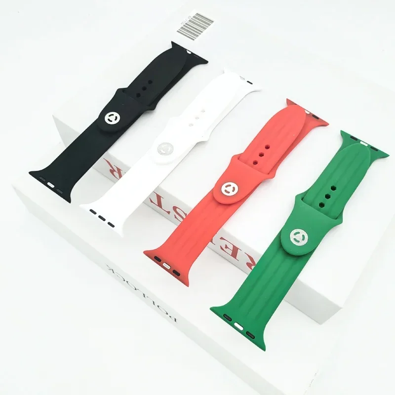 Silicone Strap For Apple Watch Band Ultra 49mm 45mm 41mm 44mm 42mm 40mm 46mm Sport Wristband Bracelet IWatch 10/9/8/7/6/SE/5/4/3
