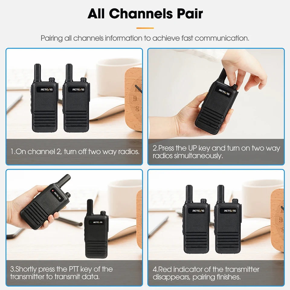 Retevis RB647 IP67 Wasserdichtes Walkie-Talkie Professionelles PMR FRS Mini Zweiwege-Funkgerät USB-C-Ladung VOX für Surfen Kajak Camping – Detail 9