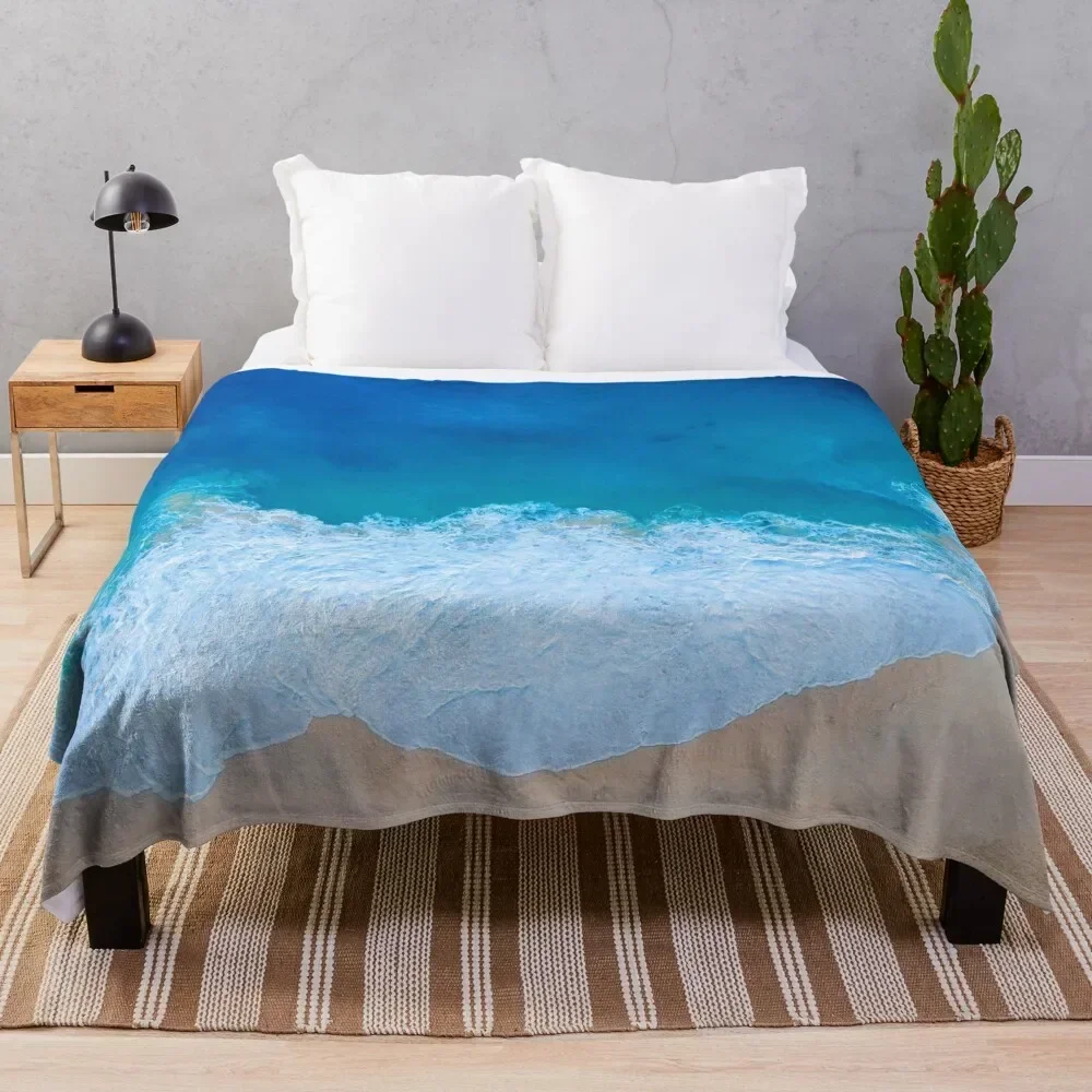 

Seaside and wave #7. Sea foam. Aerial view Throw Blanket Decorative Throw Furrys Blankets