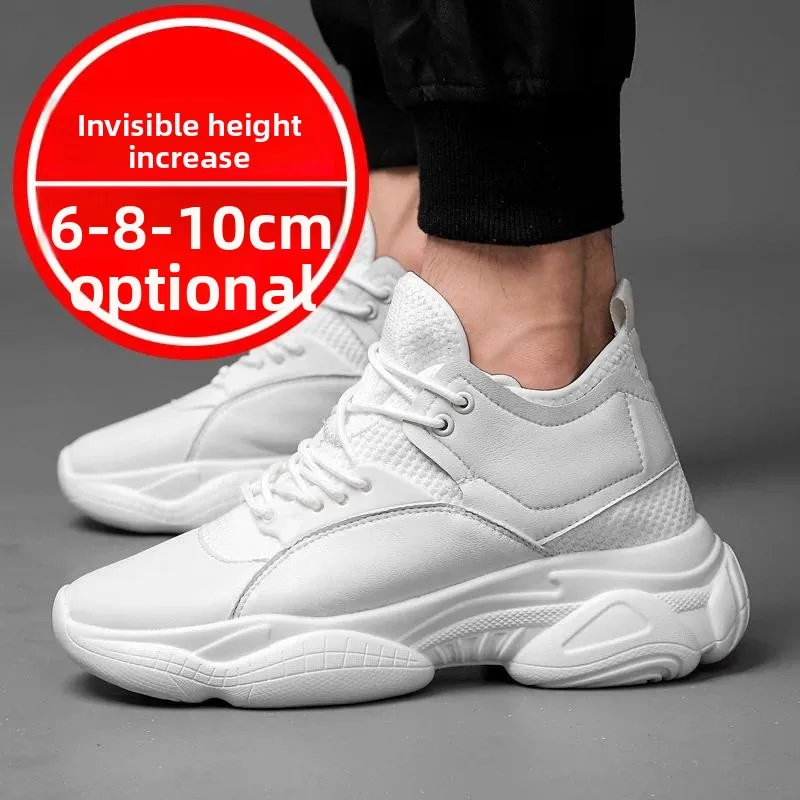 Invisible Height-Increasing Shoes by 10cm. Men's Shoes with Thick Soles for Casual and Sports Wear. 8-Inch Inner Height Enhancer