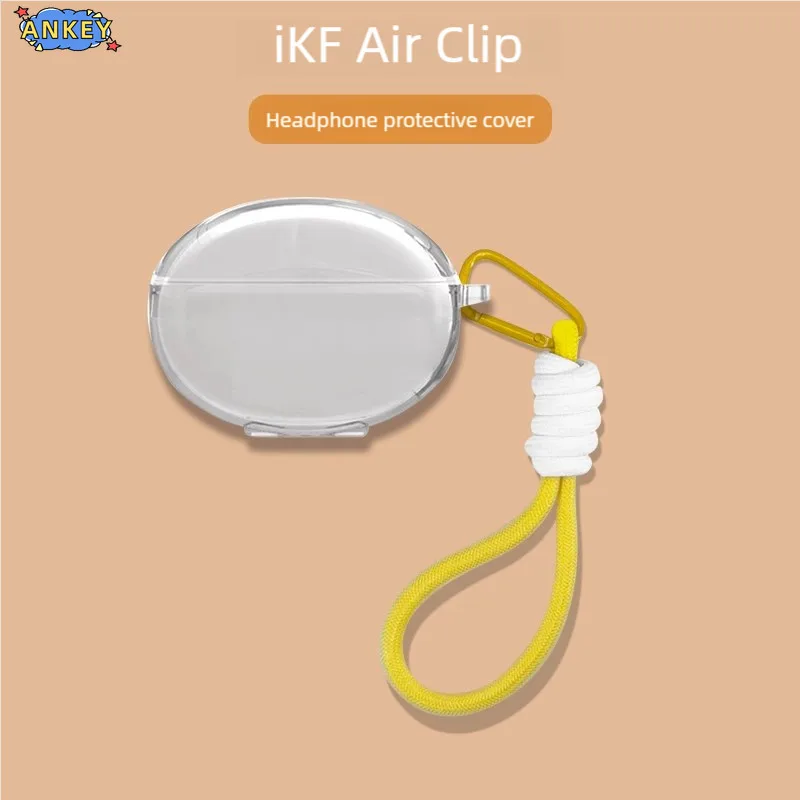 Para iKF Air Clip funda protectora transparente TPU cubiertas cordón Bluetooth auricular Shell portátil