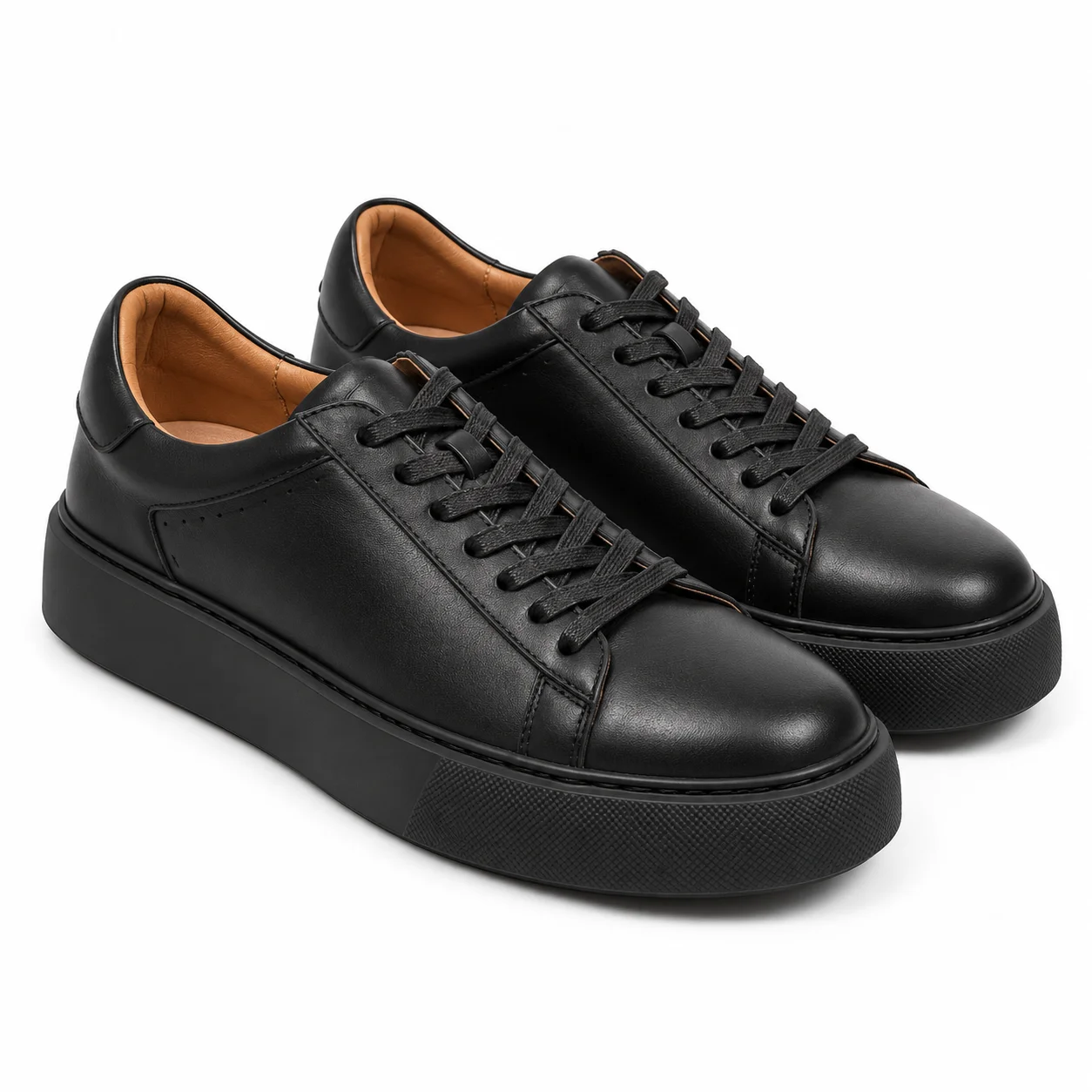Casual Sneakers Genuine Cowhide Leather Versatile Minimalist Platform Cushioned for Men
