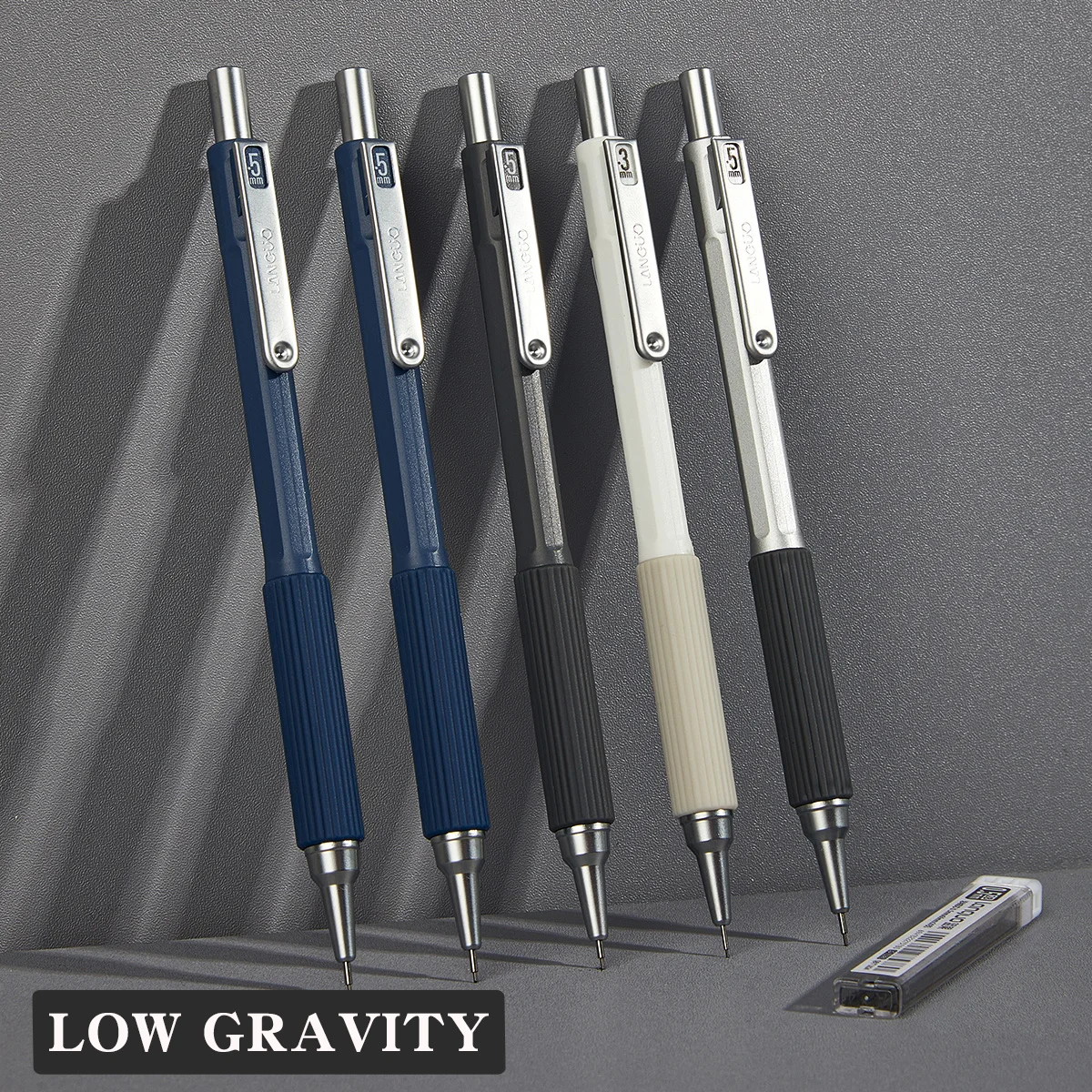 Automatic Pencil Set (1 Pen + 1 Lead), 0.3mm/0.5mm/0.7mm, for Drawing, Daily Writing, School Supplies, Holiday Gifts
