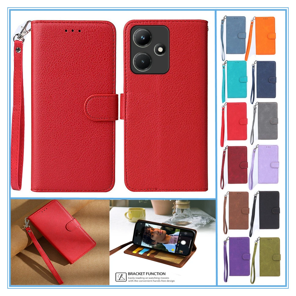 For Infinix Hot 30 Case Original Flip Celular Phone Etui Infinix Hot 30i Hot 30 Play NFC Cover Book Housing Hot30 5G 30 i Wallet