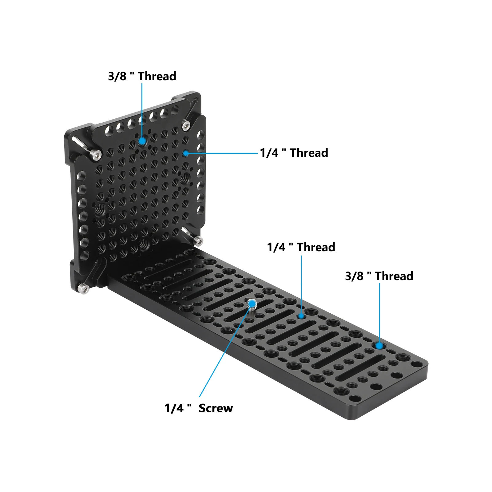 HDRIG L Plate Alumunium Alloy Quick Release Bracket Extension Mounting Platform with 75 to 100mm VESA Mount