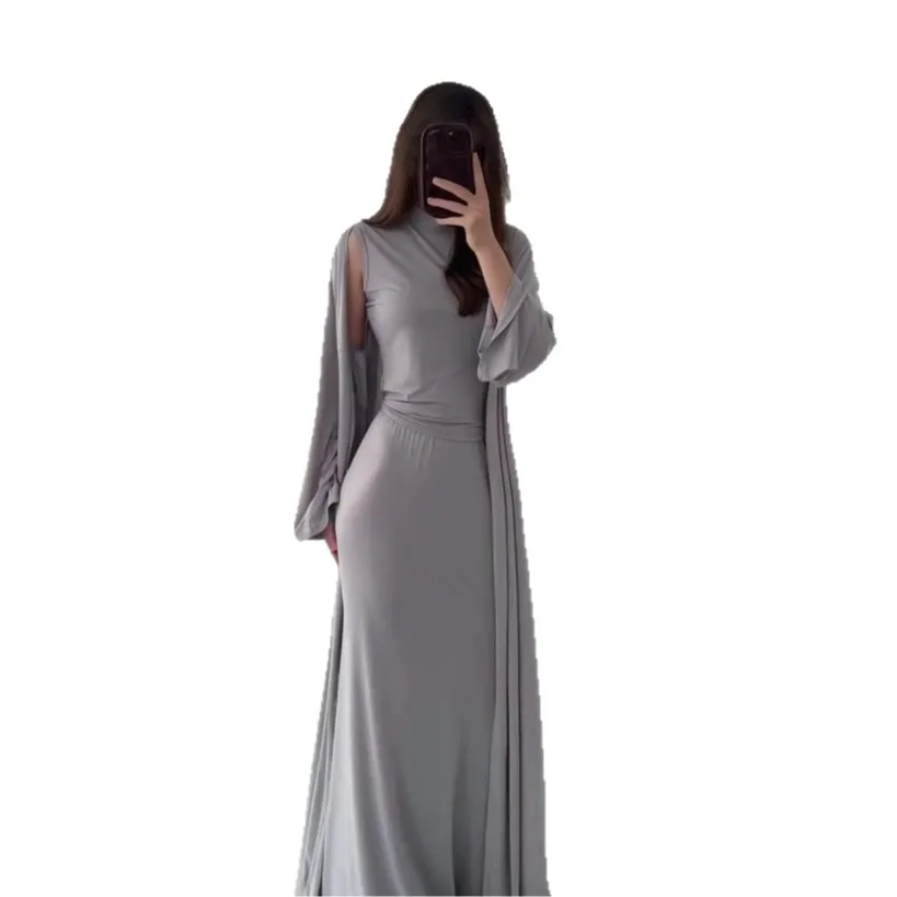 2025 Autunno ed estate Vita stretta, comoda e versatile Borsa quotidiana per pendolari Gonna anca Top senza maniche Cappotto Set da 3 pezzi