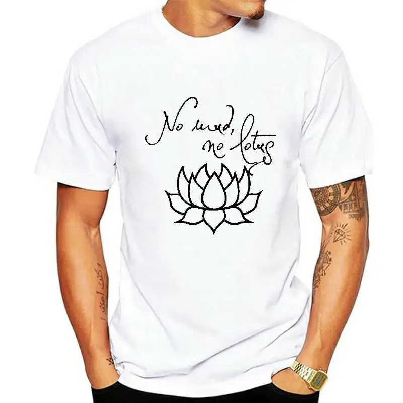 Mens No Mud No Lotus Tri-Blend Tee Flower Motivational Inspirational