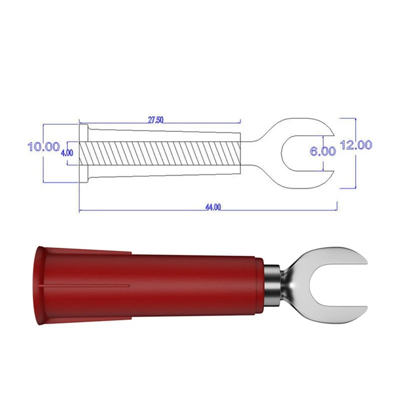 DT23 5 for Colors 6MM Spade U-Terminal Plug with 4mm Socket for Test Lead Banana Plug