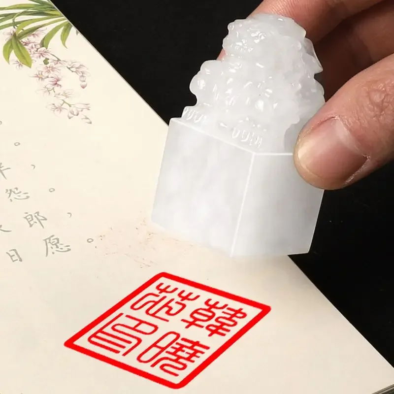 

Personal Name Customize Stamp Vintage Calligraphy Painting Carving Natural Stone Logo Seal Chinese Style Personalized Name Stamp