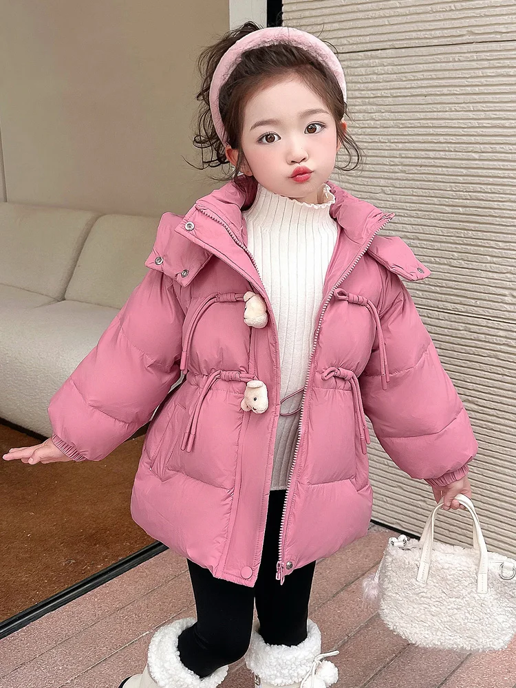 Cappotto invernale da ragazza in piumino Jaet Duling Quill coreano Sle taglio dritto lungo chiusura con cerniera Sve con cappuccio regolare L...