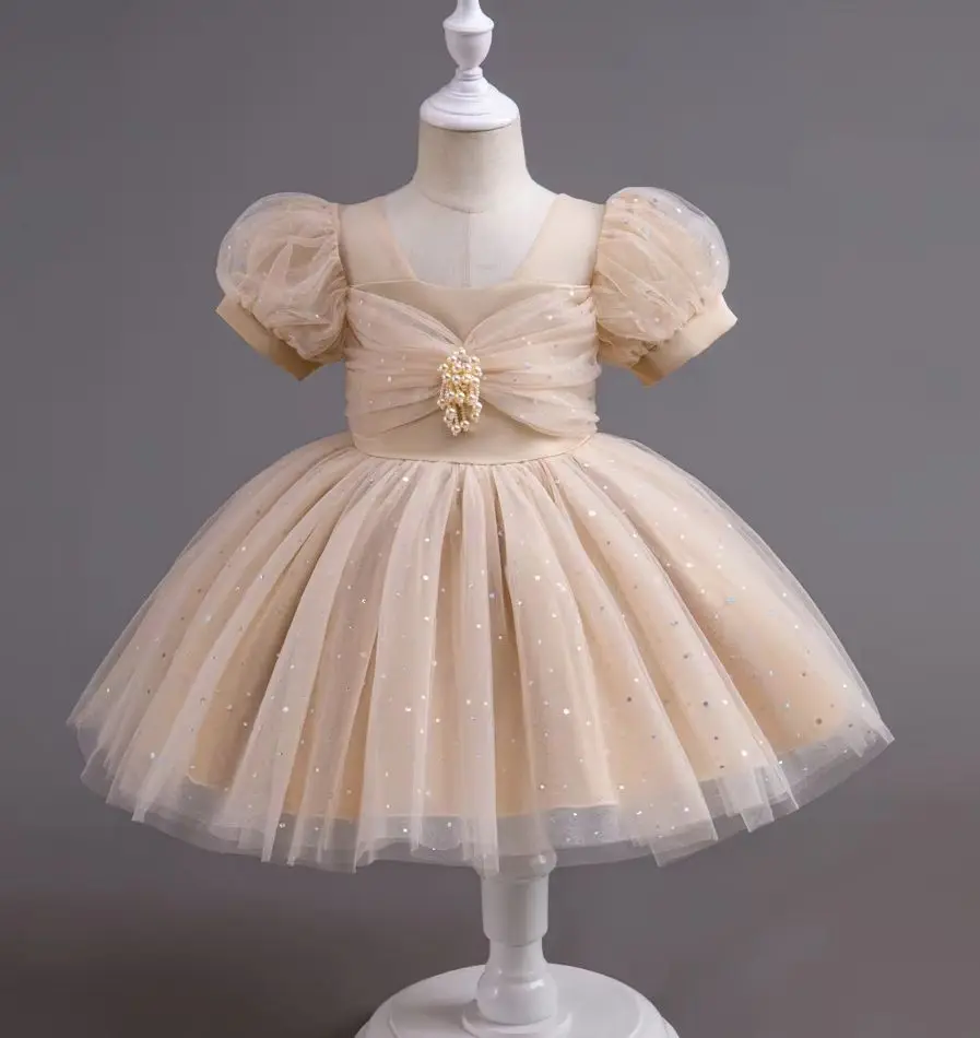 Girl Clothes Girls' Princess Dress for Elegant Party Girls Prom Dresses Tulle BlingBling Gown White Purple Children Clothing 4