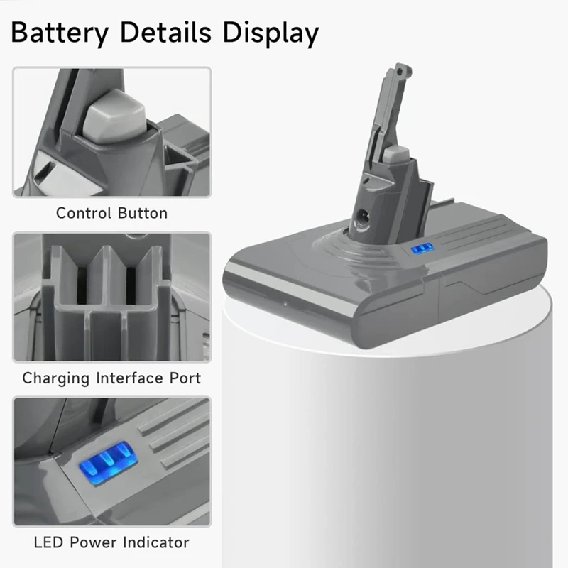 21.6V Replace V8 Battery Adapter+Pre-Filter for Dyson V8 Batteries V8 Absolute V8 Animal Vacuum Cleaner Rechargeable