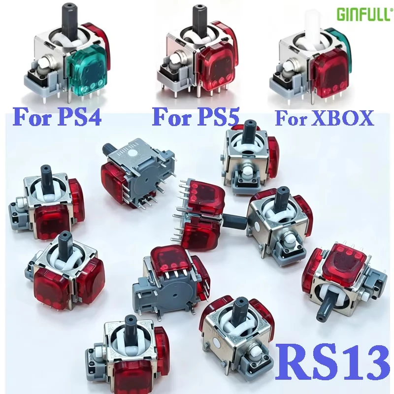 10 Stück GINFULL RS13 Gen3 TMR Elektromagnetischer Joystick Anti-Drift Analog-Sensor-Stick für PS4 PS5 XBOX Gamepad Reparaturzubehör