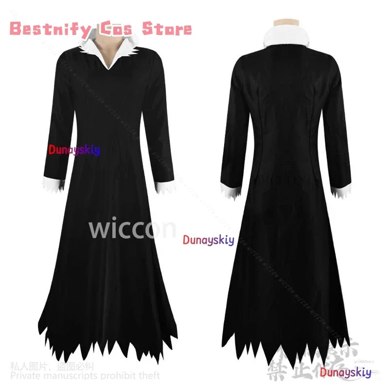 CosplayYhwachh Cosplay Anime BLEAA disfraz largo negro gótico traje de mago guapo uniforme de moda pelucas Cos fiesta de Halloween personalizado