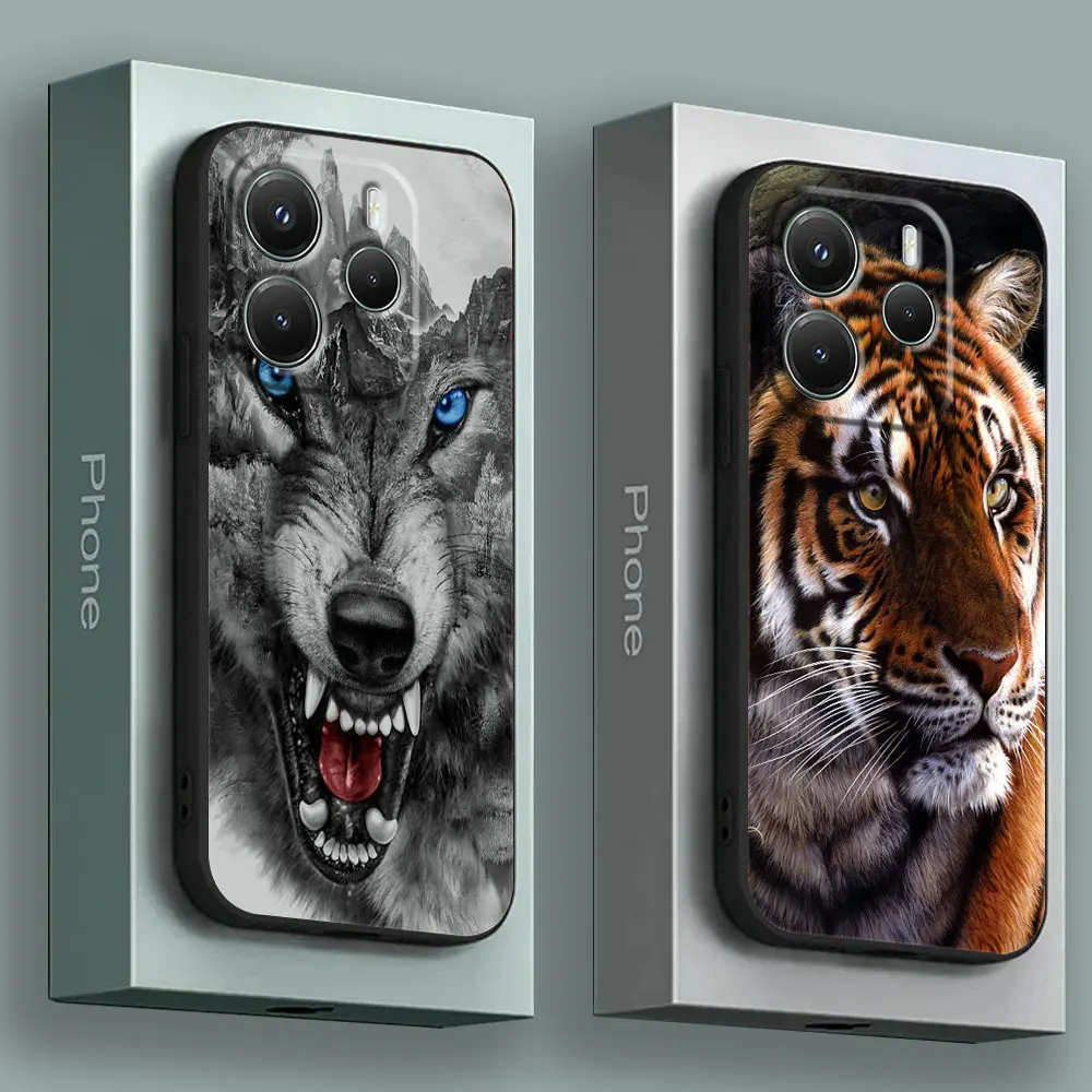 

Wolf Lion Tiger Animal Phone Case for Xiaomi Redmi 14C 12C 10C 13C 4G Redmi Note 14 13 12 11 10 9 Pro Plus 5G 12S 11S Soft Cover