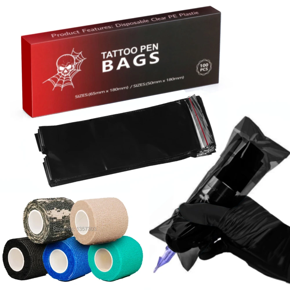 

100pcs Tattoo Machine Covers Disposable Tattoo Pen Machine Bags Cartridge Machine Sleeves for Tattoo Machine Tattoo Accessories