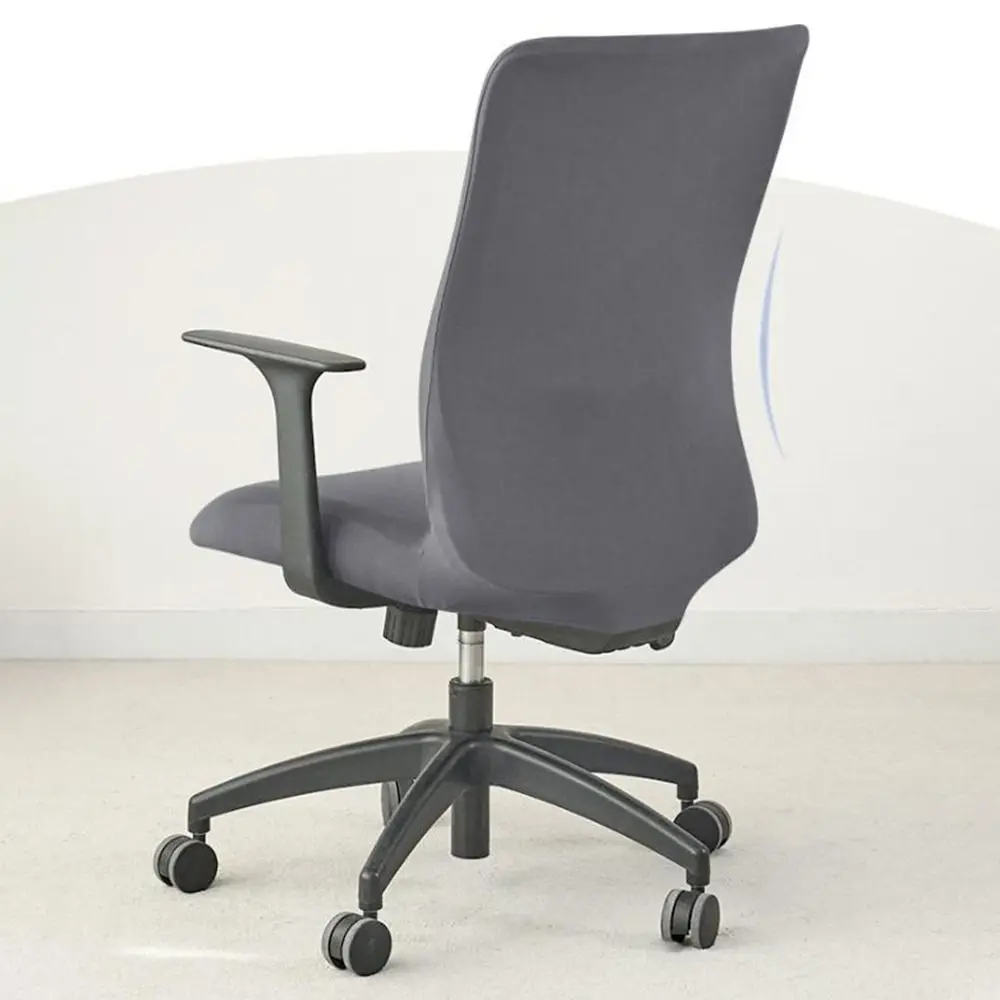 Polyester Fiber Computer Chair Covers Solid Color All-Wrap Office Chair Cover Washable Anti-dirty Desk Seat Chair Covers