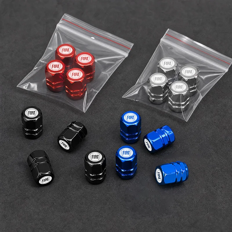4Pcs Metal Car Wheel Valve Core Cap Dust Cover Accessories For FIAT Abarth 600 Panda Pulse Tipo Mobi Strada 500 Topolino Cronos